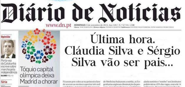 Última hora.
Cláudia Silva e Sérgio Silva vão ser pais...