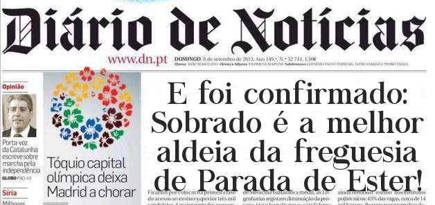 E foi confirmado: Sobrado é a melhor aldeia da freguesia de Parada de Ester!