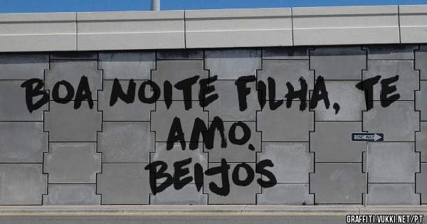 Boa noite filha, te amo.
Beijos