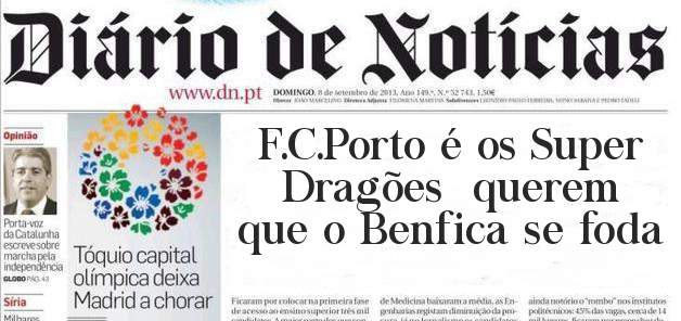 F.C.Porto é os Super Dragões  querem que o Benfica se foda 

