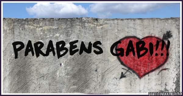 Parabens Gabi!!!