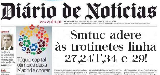 Smtuc adere às trotinetes linha 27,24T,34 e 29!