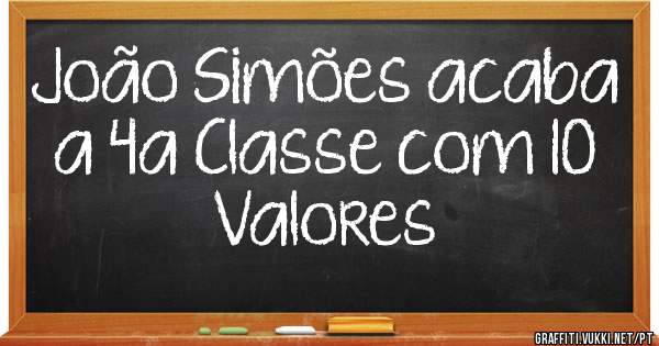João Simões acaba a 4a Classe com 10 Valores
