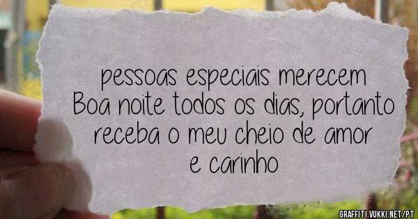 pessoas especiais merecem Boa noite todos os dias, portanto receba o meu cheio de amor e carinho 