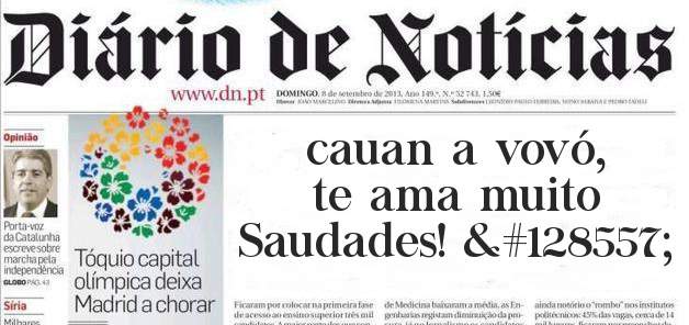 cauan a vovó, te ama muito 
Saudades! 😭