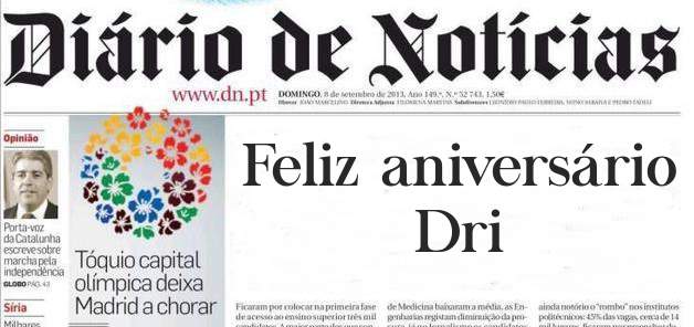 Feliz aniversário Dri
