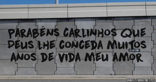 Parabéns Carlinhos que Deus lhe conceda muitos anos de vida meu amor 