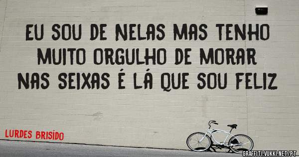 Eu sou de Nelas mas tenho muito orgulho de morar nas Seixas é lá que sou feliz