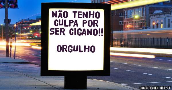 NÃO TENHO CULPA POR SER CIGANO!!
                   ORGULHO 