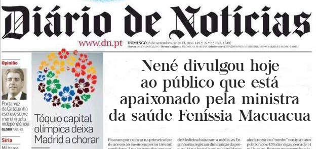 Nené divulgou hoje ao público que está apaixonado pela ministra da saúde Feníssia Macuacua
