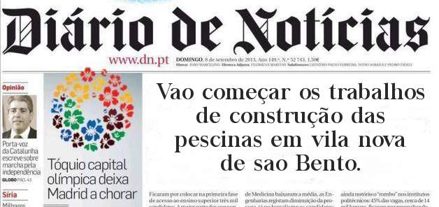 Vao começar os trabalhos de construção das pescinas em vila nova de sao Bento.