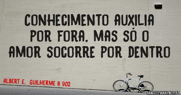 Conhecimento auxilia por fora, mas só o amor socorre por dentro