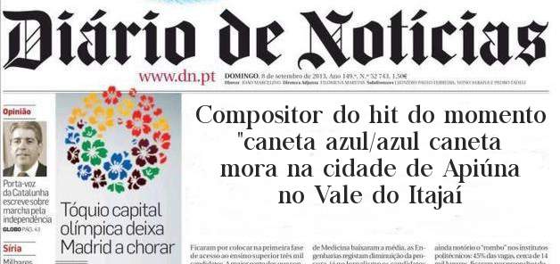 Compositor do hit do momento ''caneta azul/azul caneta mora na cidade de Apiúna no Vale do Itajaí