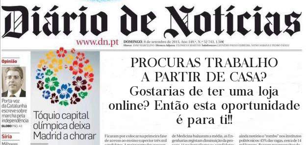 PROCURAS TRABALHO A PARTIR DE CASA?
Gostarias de ter uma loja online? Então esta oportunidade é para ti!!