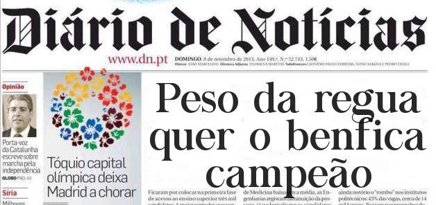 Peso da regua quer o benfica campeão 