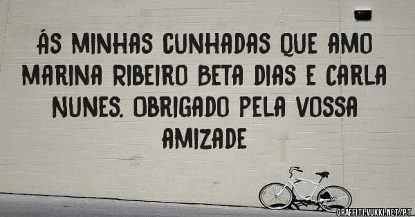 Ás minhas cunhadas que amo marina Ribeiro Beta dias e Carla Nunes. Obrigado pela vossa amizade