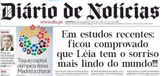 Em estudos recentes: ficou comprovado que Léia tem o sorriso mais lindo do mundo!!!