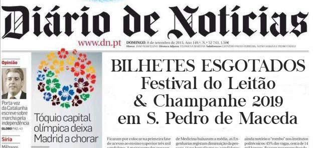 BILHETES ESGOTADOS
Festival do Leitão & Champanhe 2019 em S. Pedro de Maceda