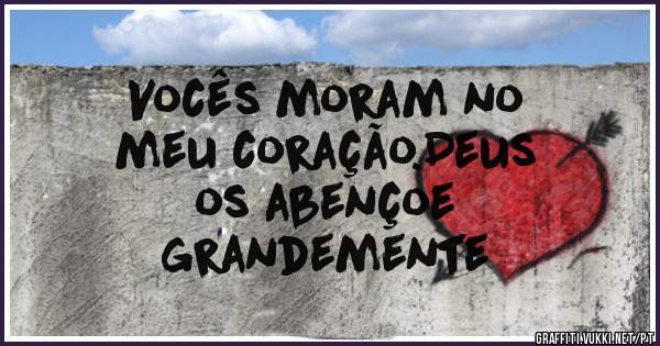 Vocês moram no
meu coração.Deus
os abençoe
grandemente
