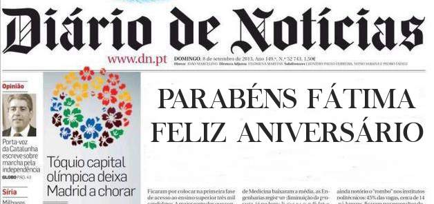 PARABÉNS FÁTIMA 
FELIZ ANIVERSÁRIO 