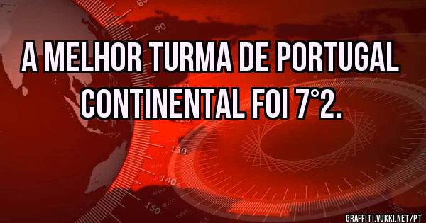 A melhor turma de Portugal continental foi 7°2.