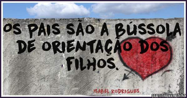 Os Pais são a bússola de orientação dos filhos. 