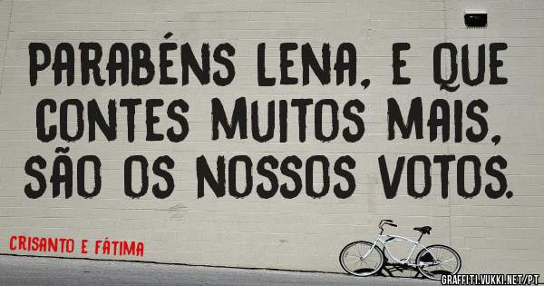 Parabéns Lena, e que contes muitos mais, são os nossos votos.