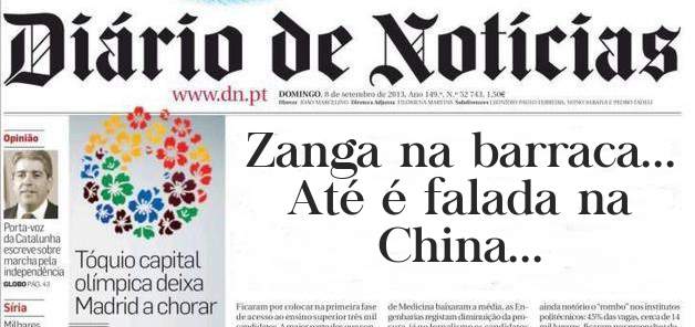 Zanga na barraca...
Até é falada na China... 