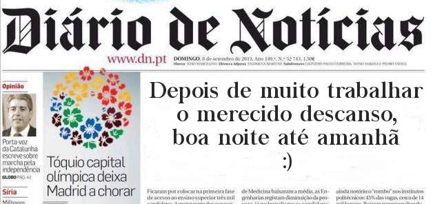 Depois de muito trabalhar o merecido descanso, boa noite até amanhã :)