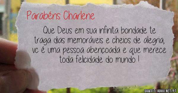 Que Deus em sua infinita bondade te traga dias memoráveis e cheios de alegria, vc é uma pessoa abençoada e que merece toda felicidade do mundo ! 