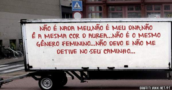 NÃO É NADA MEU,NÃO É MEU DNA,NÃO Ê A MESMA COR D AUREA...NÃO É O MESMO GÊNERO FEMININO...NÃO DEVO E NÃO ME DETIVE NO SEU CAMINHO...