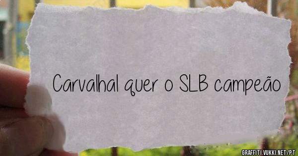 Carvalhal quer o SLB campeão