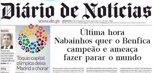 Última hora
Nabainhos quer o Benfica campeão e ameaça fazer parar o mundo