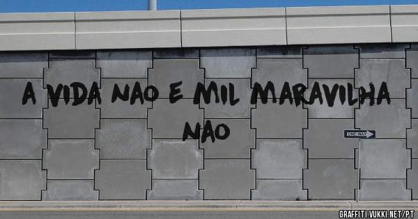a vida nao e mil maravilha nao
