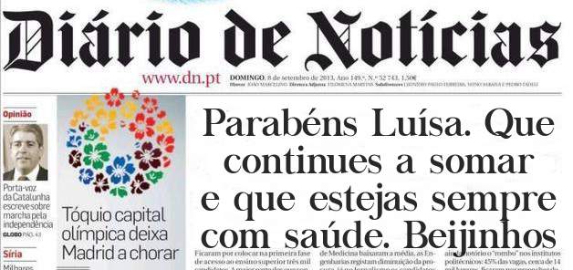 Parabéns Luísa. Que continues a somar e que estejas sempre com saúde. Beijinhos   