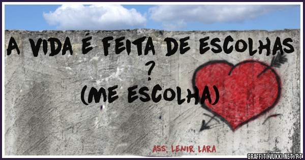 A vida é feita de escolhas ?
         (Me escolha)