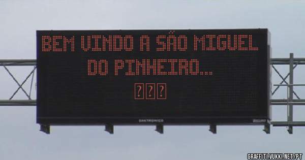 Bem vindo a São Miguel do Pinheiro...
                        ❤❤❤
