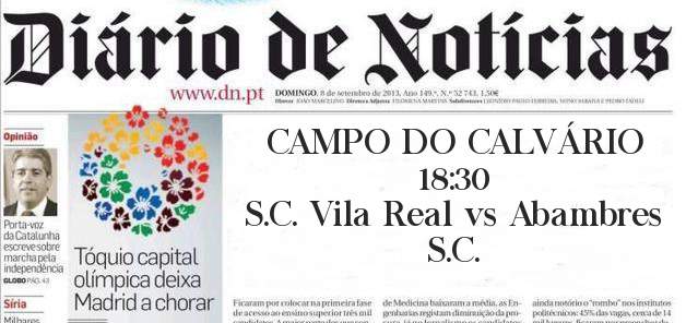 CAMPO DO CALVÁRIO 
              18:30
S.C. Vila Real vs Abambres S.C.

