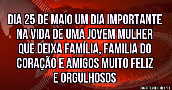 Dia 25 de Maio um dia importante na vida de uma Jovem Mulher que deixa família, familia do coração e amigos muito feliz e orgulhosos