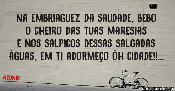 na embriaguez da saudade, bebo o cheiro das tuas maresias e nos salpicos dessas salgadas águas, em ti adormeço óh cidade!!...