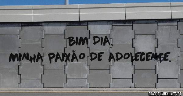 BIM DIA. 
MINHA PAIXÃO DE ADOLECENTE.
