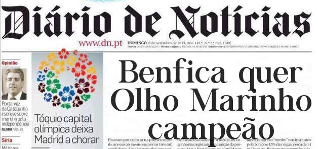 Benfica quer Olho Marinho campeão 
