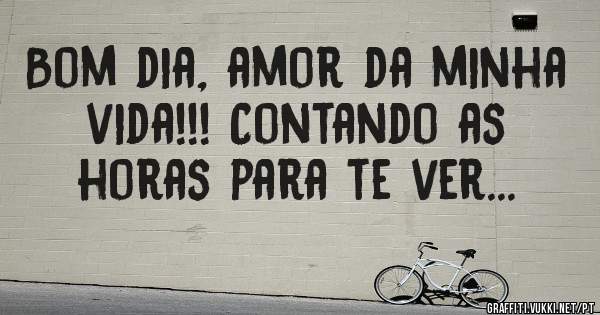 Bom dia, amor da minha vida!!! Contando as horas para te ver...