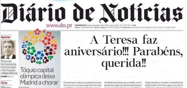 A Teresa faz aniversário!!! Parabéns, querida!!