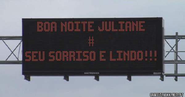 Boa noite Juliane  #
Seu sorriso e lindo!!!