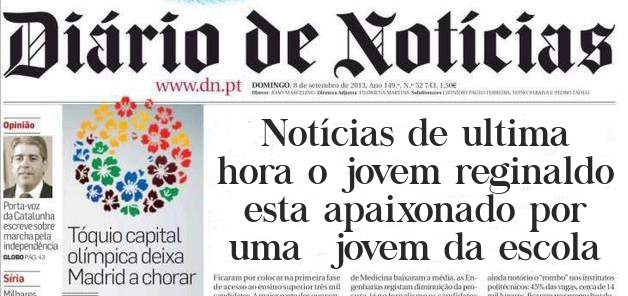 Notícias de ultima hora o jovem reginaldo esta apaixonado por uma  jovem da escola 