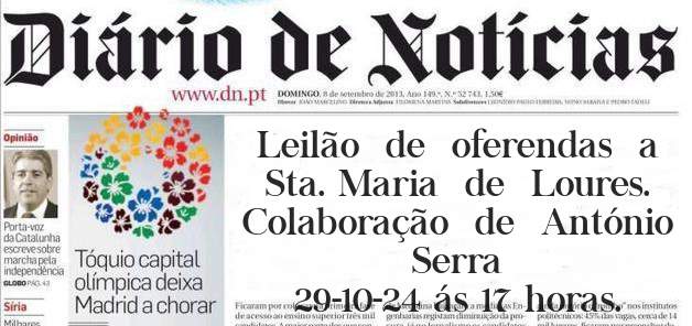 Leilão  de  oferendas  a  Sta. Maria  de  Loures.
Colaboração  de  António Serra
29-10-24 ás 17 horas.