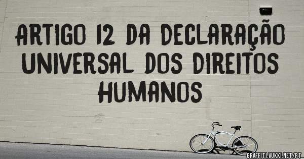 Artigo 12 da Declaração Universal dos Direitos Humanos