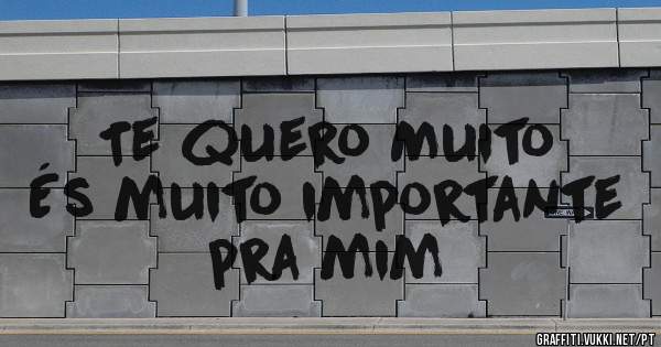 Te quero Muito 
És muito importante pra mim 