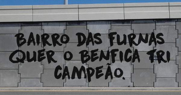 Bairro das furnas quer o Benfica tri campeão. 